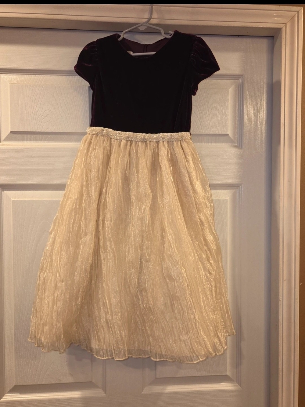 Cinderella Burgundy and Cream Velvet Tulle Skirt Dress